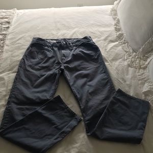 GAP 1969 men’s chino pants, distressed blue, size 34 x 30 slim.